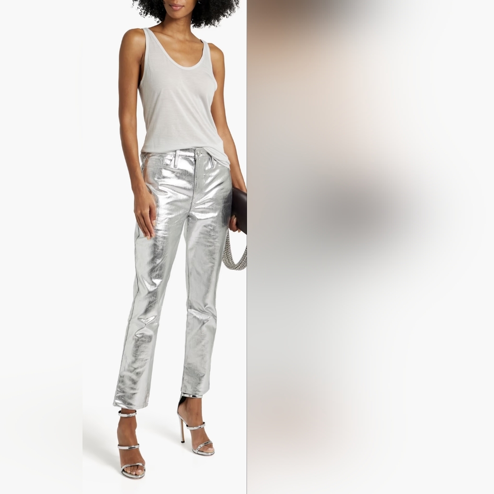 frame le sylvie jeans silver metallic